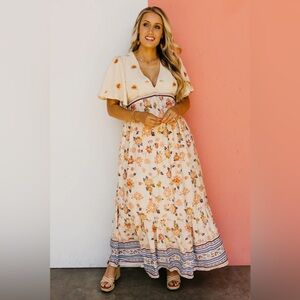The Chance Floral Embroidered Maxi Dress